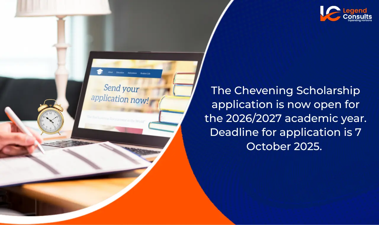 Chevening Scholarship 2026/27 applications open, deadline 7 Oct 2025.